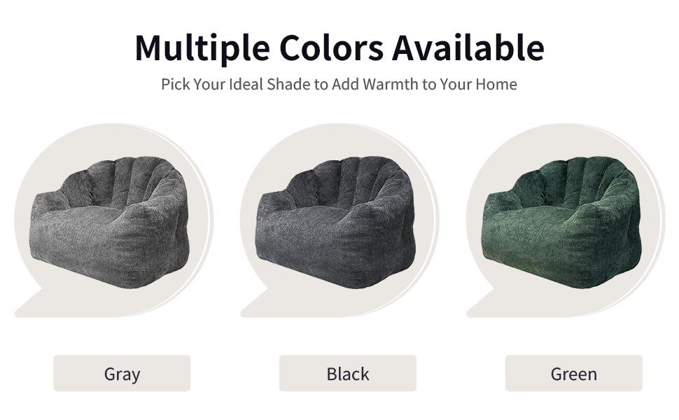 Shimmer Bear Paw Sofa Ergonomic Round-Shaped Bean Bag Chair with Full-Body Contouring for Versatile Home Relaxation and Comfort