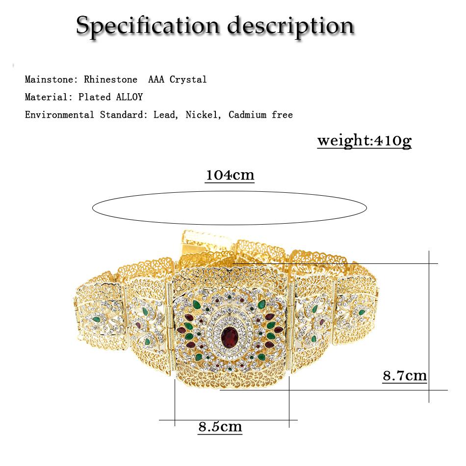 Gold Color Jewelry Belt Bridal Crystal Belt Body Chain Bride Jewelry