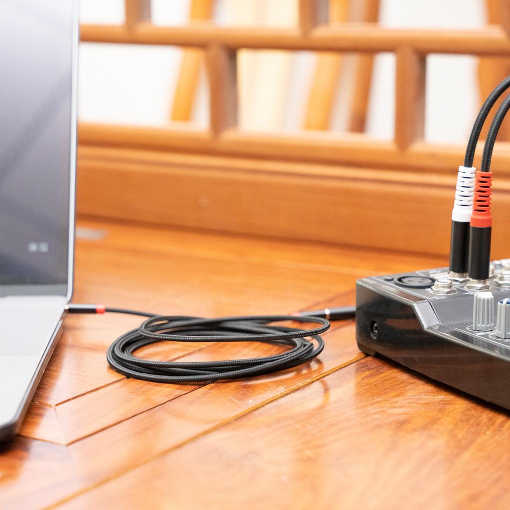 Dual 6.35mm to 3.5mm Female Stereo Audio Cable 3.5mm to Dual 1/4 Inch Audio Cable for Mobile Phone to Connect to Audio