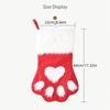 1PC Christmas Stockings, Contemporary Dog Paw Design, Polyester Hanging Socks for Xmas Decorations, Festive Candy Bags