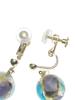 Venetian Glass 2 Colors Blue Gold Foil Agate Geode Crystal Earrings Natural Stone Power Stone 1 Pair A1071 [Cherry]