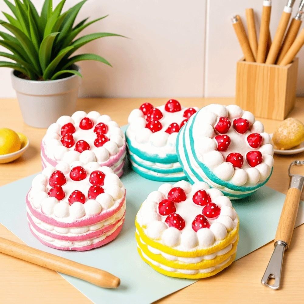 Strawberry Cake Design Simulation Food Toy PU Material Slow Rising Toy Office Use