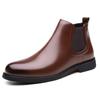 New Chelsea Boots for Men Black Sole PU Ankle Business Round Toe Slip-On Men Boots Size 38-48 Men Shoes Casual Slip-On Man Boots