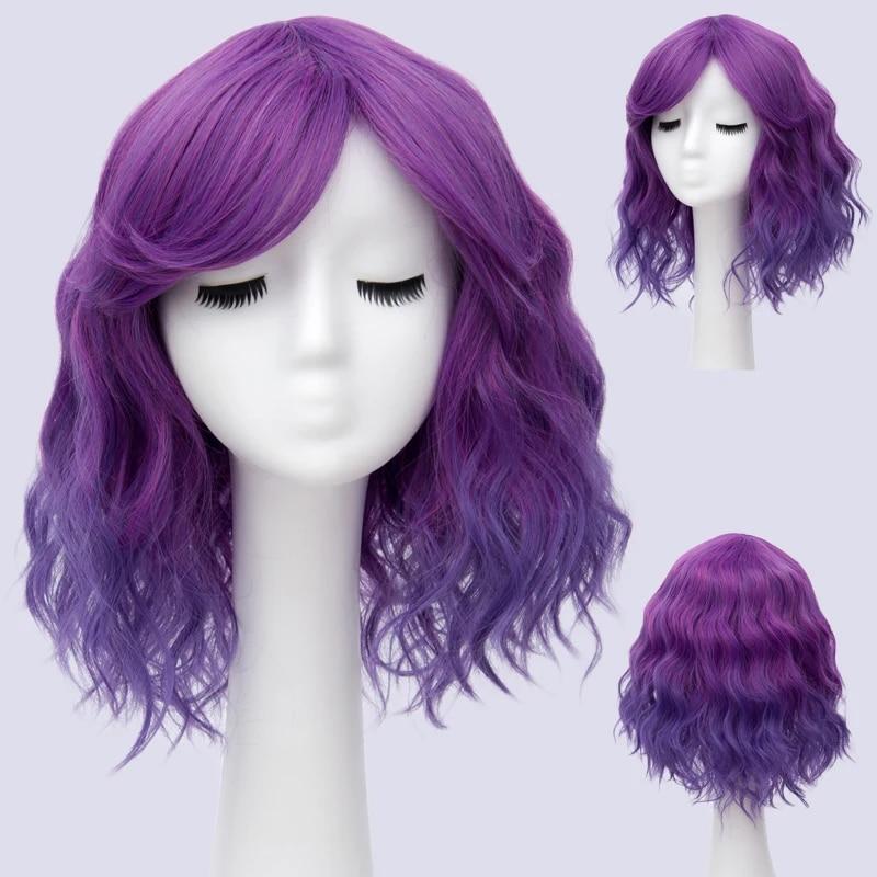 Short Bob Cosplay Wig for Women Synthetic Green Hair New Style Natural Supple Summer Heat Resistant Wig With Side Bangs