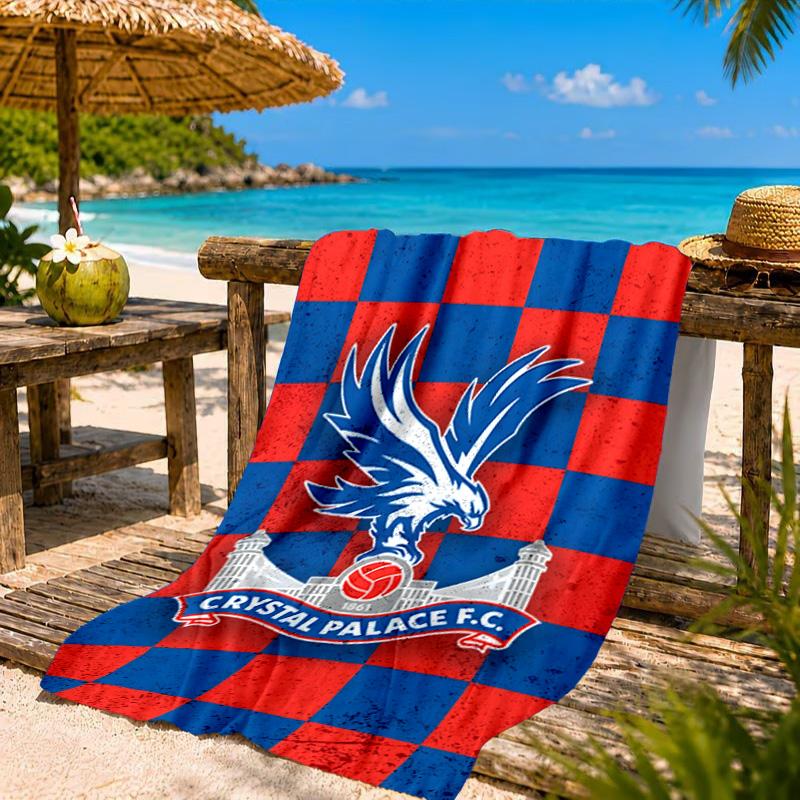 Crystal Fc Crest Printed Microfiber Beach Towel, Soft And Absorbent, Quick-Dry, Ideal for Summer Travel, Beach Essential, Swimming Pool