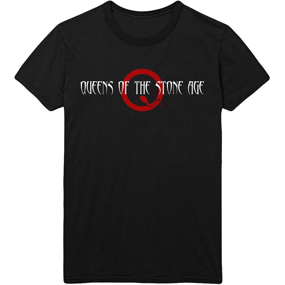 Men's Queens Of The Stone Age Text Logo T-shirt X-Large Black