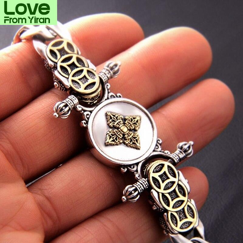 Новый оригинальный дизайн, серебряный счастливый мужской браслет, индивидуальный модный китайский стиль, ретро-амулет, ювелирные изделия, ювелирный аксессуар для пары