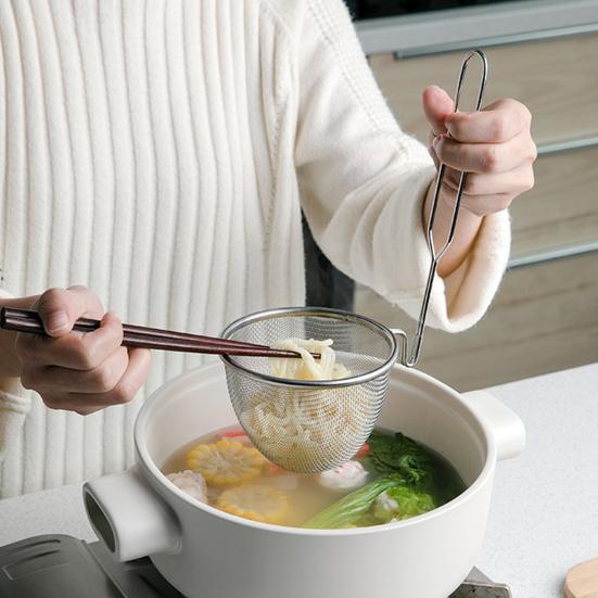 Ложка-сито для лапши с крючком, антипригарная нержавеющая сталь, антиокислительная шумовка для лапши, кухонные принадлежности