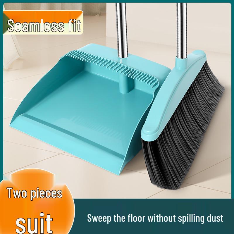 Soft Bristle Broom and Dustpan Set - Non-Stick Household Sweeping Solution