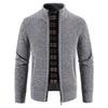 Autumn and Winter Men's Plus Velvet Thick Stand-up Collar Cardigan Sweater Warm Sweater Coat Zipper Cardigan