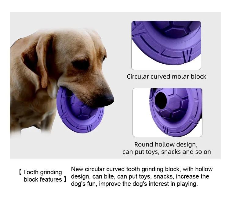 Interactive Natural Rubber Dog Toy Educational Training Anti-Bite Chew UFO Flying Saucer Movement Pet Accessories