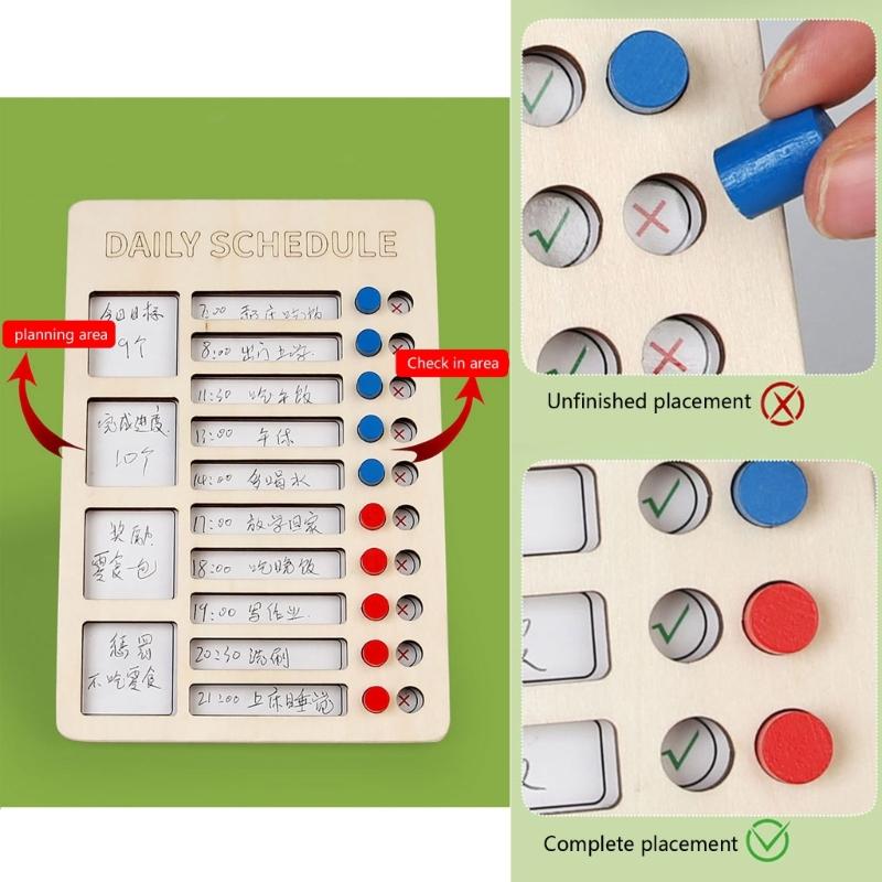 Портативная таблица обязанностей для детей с двусторонними карточками обязанностей и маркером. Деревянная таблица обязанностей. Ежедневный контрольный список для детей.