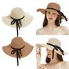 Женская шляпа от солнца с широкой оправой, летняя шляпа, складная пляжная шляпа с рулонами, женская летняя однотонная шляпа от солнца на Гавайях с широкой каймой