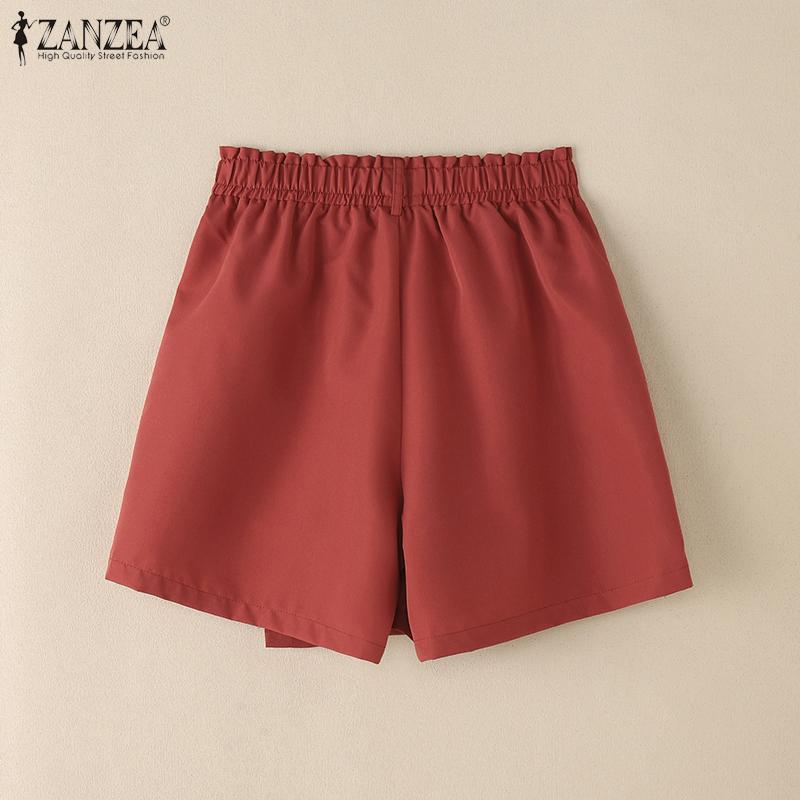 ZANZEA Женские повседневные свободные летние короткие брюки с эластичной резинкой на талии