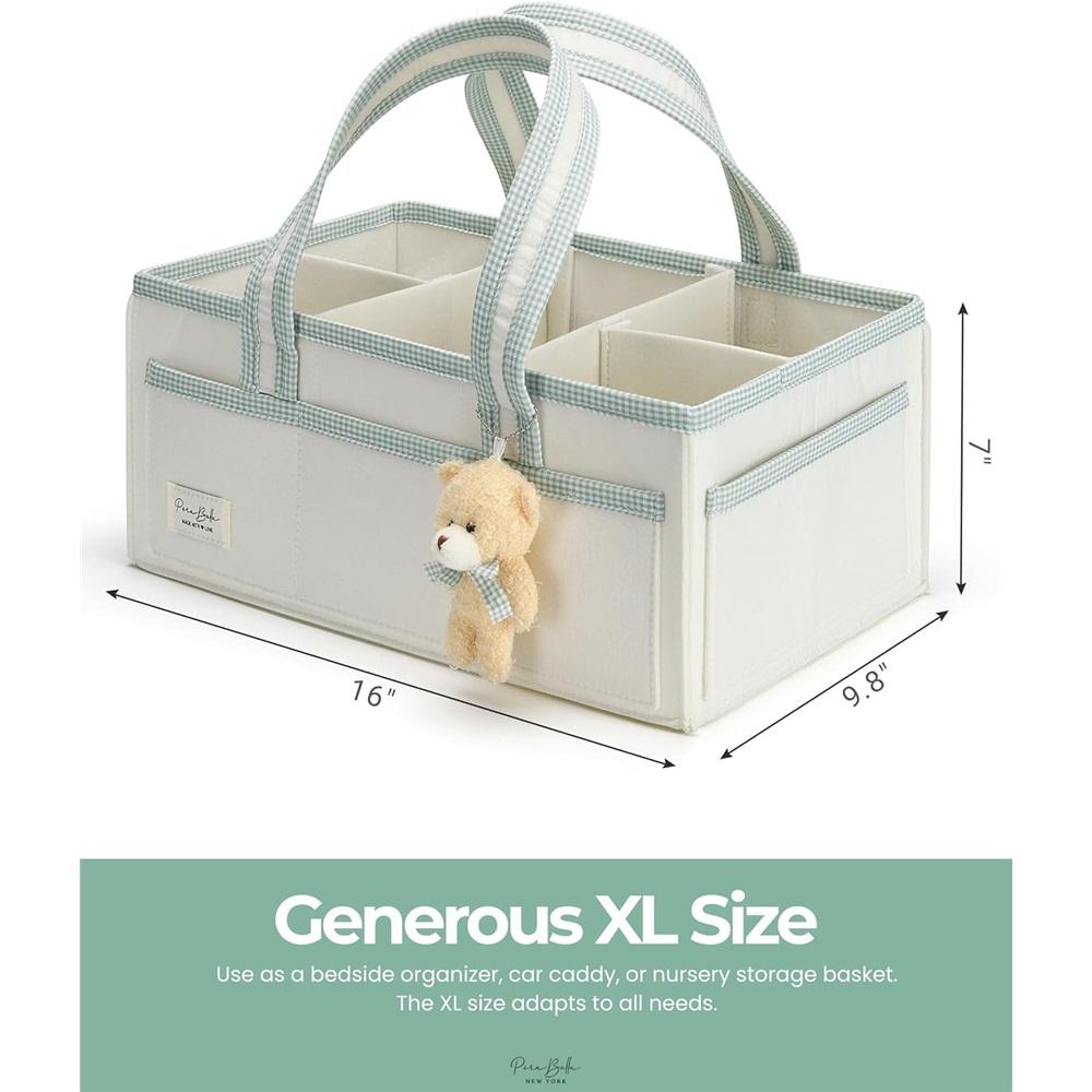 Portable diaper storage basket, baby baptism gift basket bag, nursery storage basket, suitable for newborn boys and girls