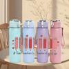 1PC Color Pencil Art Pattern Print 750ml Color Plastic Sports Water Bottle Leakproof Flip Straw Lid Suitable for Sports Office Home Use