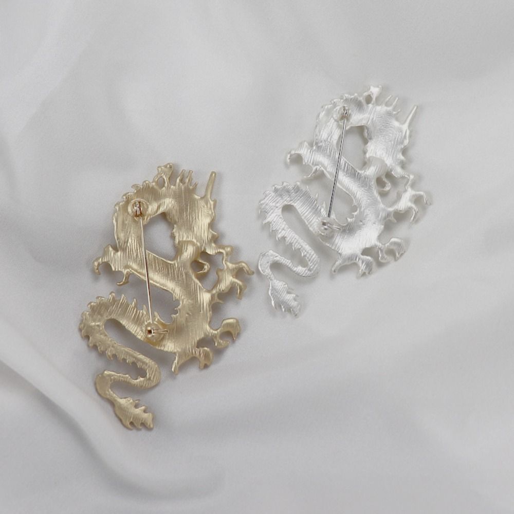 Zinc Zinc Alloy Vintage Men Brooch Suit Coat Collar Pins Legend Animal Lapel Pins Metal Dragon Badge