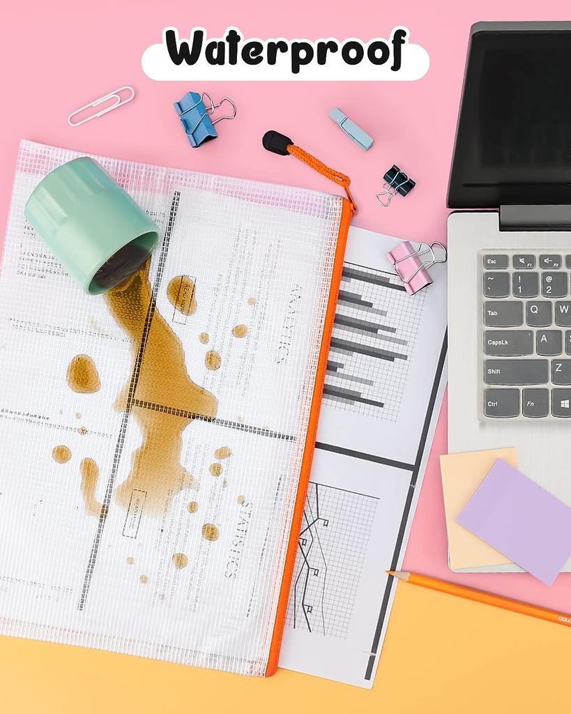 10 шт. сетчатый мешок на молнии сумка для документов водонепроницаемые папки на молнии A6/A5/A4/A3 школьные канцелярские принадлежности пенал сумки для хранения