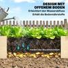 Raised Bed, 2 Planting Areas, Interior Lining Made of Fleece, Weather-Resistant, Solid Wood, 244 cm x 61.5 cm x 27 cm