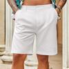 Мужские шорты средней посадки с застежкой-молнией на пуговицы, длиной до колена, с 2 боковыми карманами, легкие повседневные летние пляжные шорты