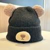 Women S Cartoon Bear Knit Hat Autumn Winter Warm Ear Protection Beanie Cap