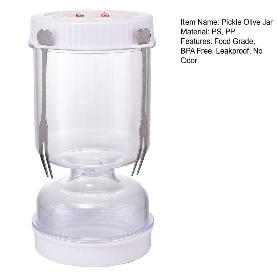 Банка для солений и оливок, пищевая, без BPA, большая емкость, герметичная, органайзер для хранения банок с разделителем для солений и герметичным уплотнением