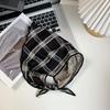 Triangle Scarf Scarf Women's New Small Fresh Literary Plaid Silk Scarf Neck Protection Small Scarf Sun Protection Headscarf Headband