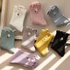 3 Pair /Lot Socks for Women Ruffle Cotton Middle Tube Short Breathable Candy Color Embroidery Flower Set Spring Autumn