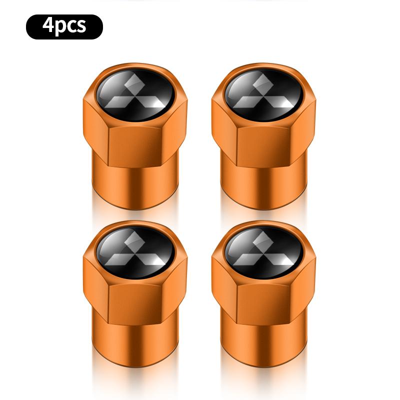 cxlqbm1 4pcs Car Wheel Air Valve Stem Cover Caps For MITSUBISHI Lancer EX 10 Lancer X Outlander ASX Colt Pajero Sport Car Accessories