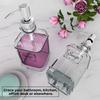 Pack of 2 Transparent Glass Soap Dispenser Shampoo Bottles 550ml for Bathroom and Kitchen Travel Portable Dispensers