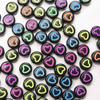 100Pcs 7mm Fashion Heart Pattern Acrylic Loose Flat Round Spacer Beads for Jewelry Making Diy Earrings Bracelet Necklace Keychain Accessories
