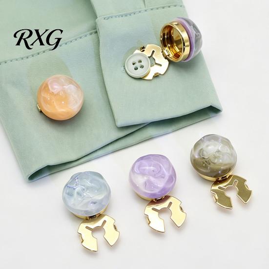 Decorative Pearl Buttons Button Covers, Ripples Detachable Clip on Covers Washable for Women Men Shirts Blouses Dresses & DIY Sewing Crafts
