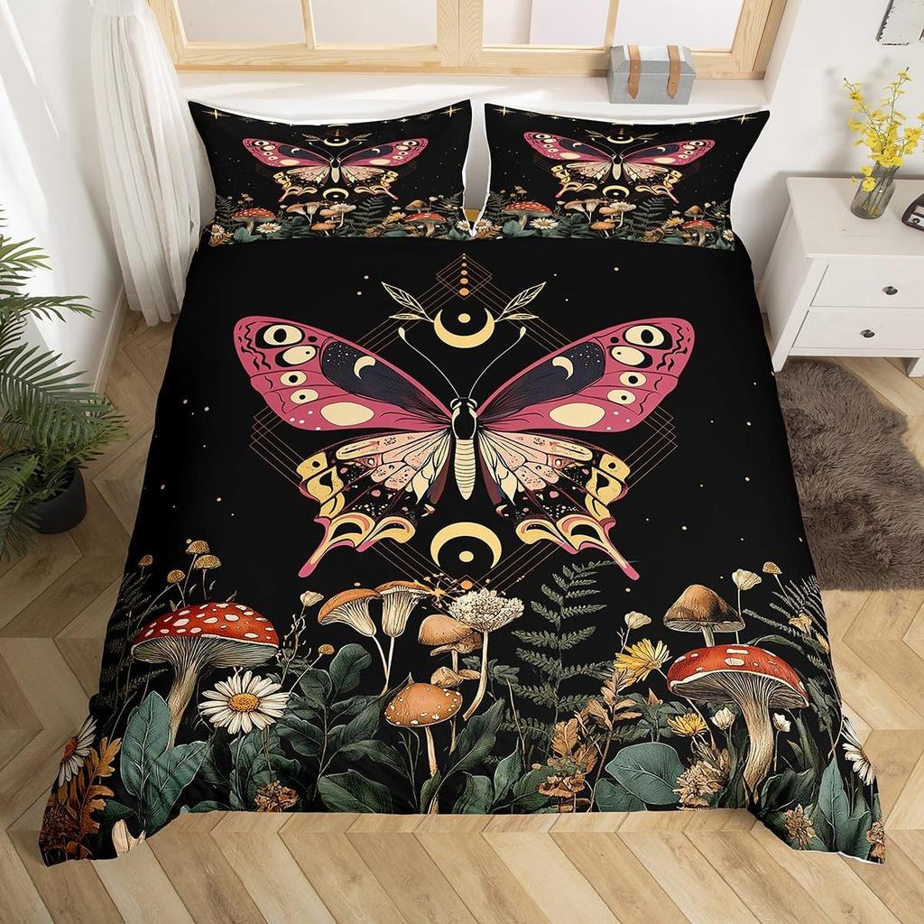 Comforter Boho Butterfly Twin Kingstar Moon Starry Sky Galaxy Bedding Set For Boy Girlcute Mushroom Daisy Flower