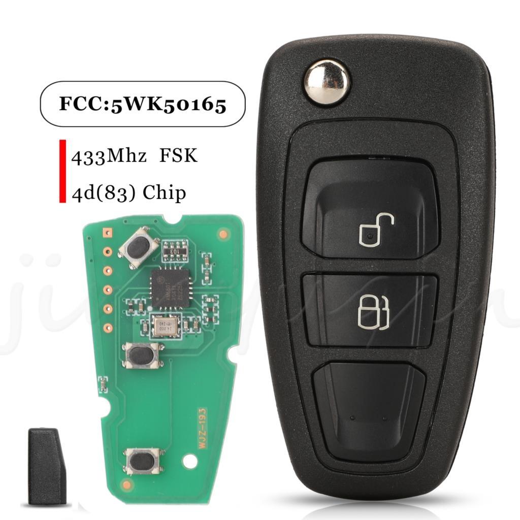 Jingyuqin For Ford Ranger 2011 2012 2013 2014 2015 Remote Car Key Fob 433mhz Fsk ID60-83Bit 5WK50165 2 Buttons