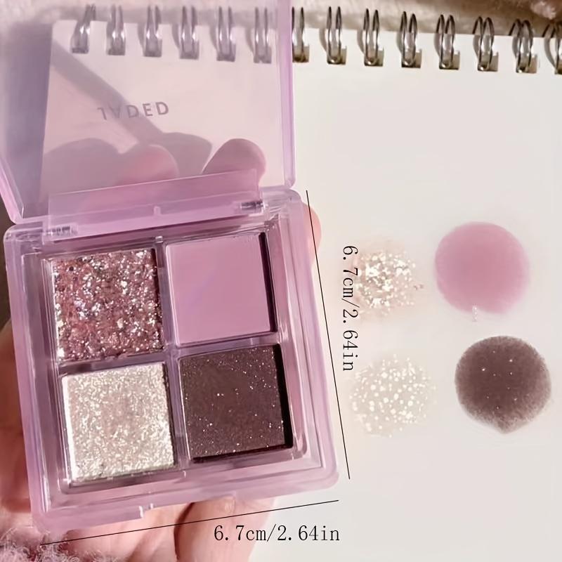 Цементно-серый холодный цвет Дымчатая четырехцветная палитра теней для век Надувной макияж глаз Стойкий макияж Палитра теней для век