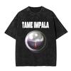 Винтажные Стиранные Поп-Рок Группа Tame Impala Currents Графический Принт Футболки Мужчины Женщины Повседневные Хлопок Большого Размера Короткий Рукав Футболка