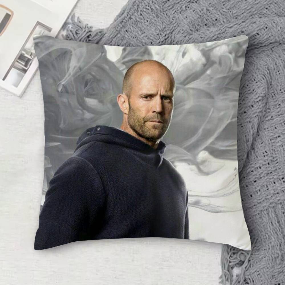 J-Jason Statham Double-Sided Printed Square Decorative Cushion Cover For Sofa Living Room Home Decor