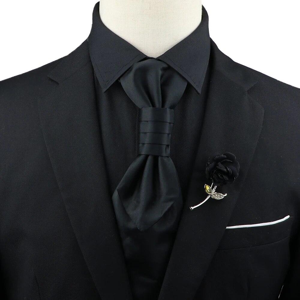 Мужской, Галстук с пейсли, Набор брошей для галстука, Красный, Черный, Регулируемый галстук, Роскошный, Смокинг, Свадьба жениха,