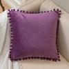 Однотонная наволочка с меховым помпоном, бархатная наволочка, наволочка для диванной подушки, скандинавский домашний стул