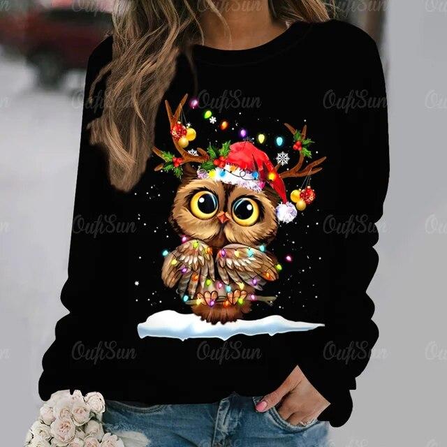 Осенняя модная футболка с длинным рукавом, популярные женские футболки Kawaii с принтом совы, Эстетическая женская одежда с круглым вырезом, повседневный уличный топ