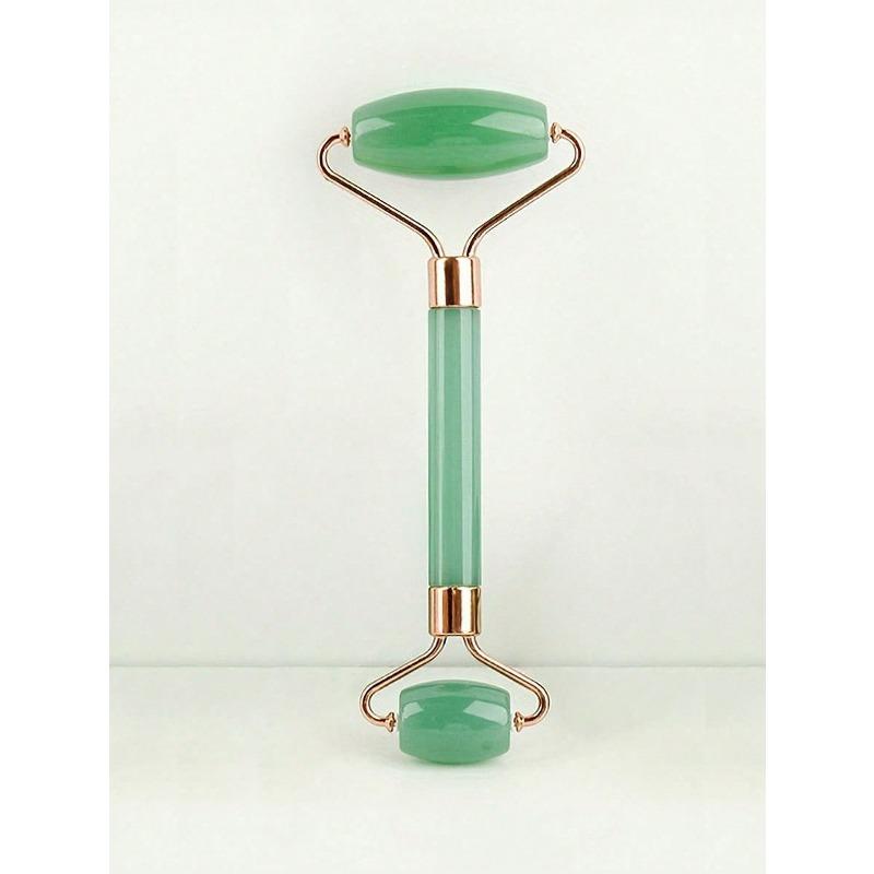 2 шт./комплект Набор для массажа лица и красоты, Материал: АБС-пластик, Двухсторонний роликовый массажер, Треугольная скребковая доска, Набор инструментов для массажа Гуаша для тела, Зеленый