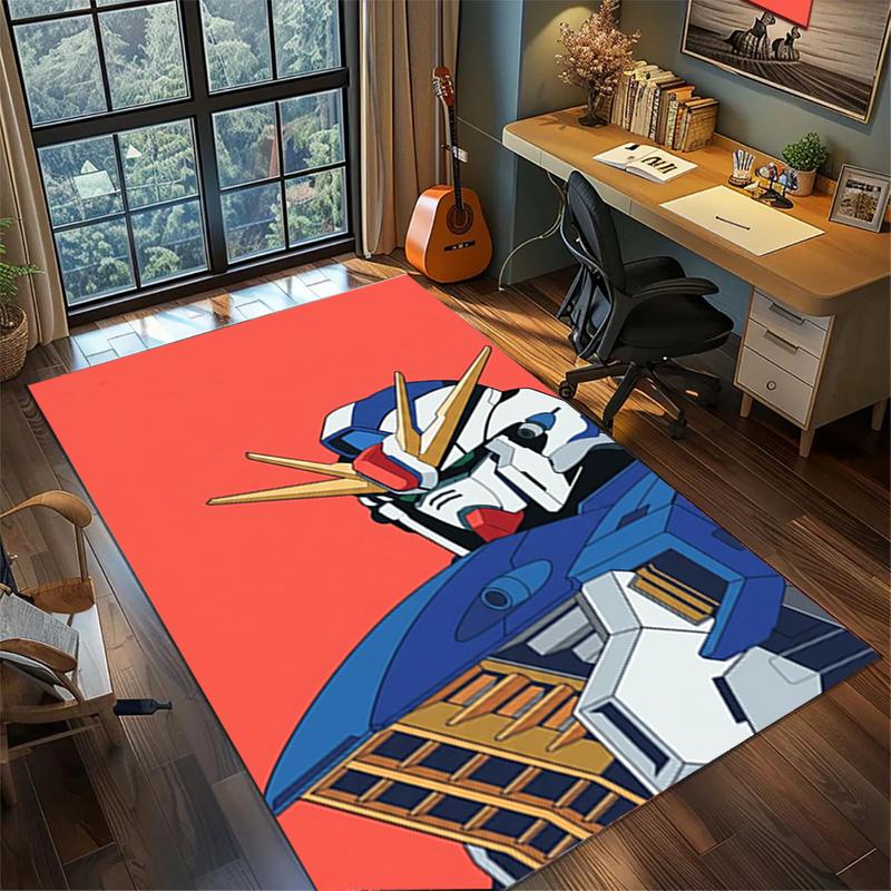 Non Slip Gundam Carpet Large Washable Area Rug for Gamer Room Bedroom Decor