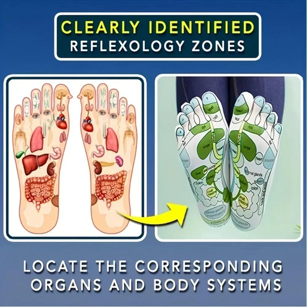 Носки для массажа ног Хлопковые носки с пятью пальцами Носки для акупунктурных точек Массаж подошв Снятие усталости ног Йога