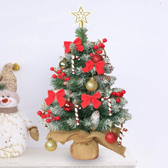 Имитация мини-рождественской елки 45 см Маленькая искусственная рождественская елка с подвесками гирляндами