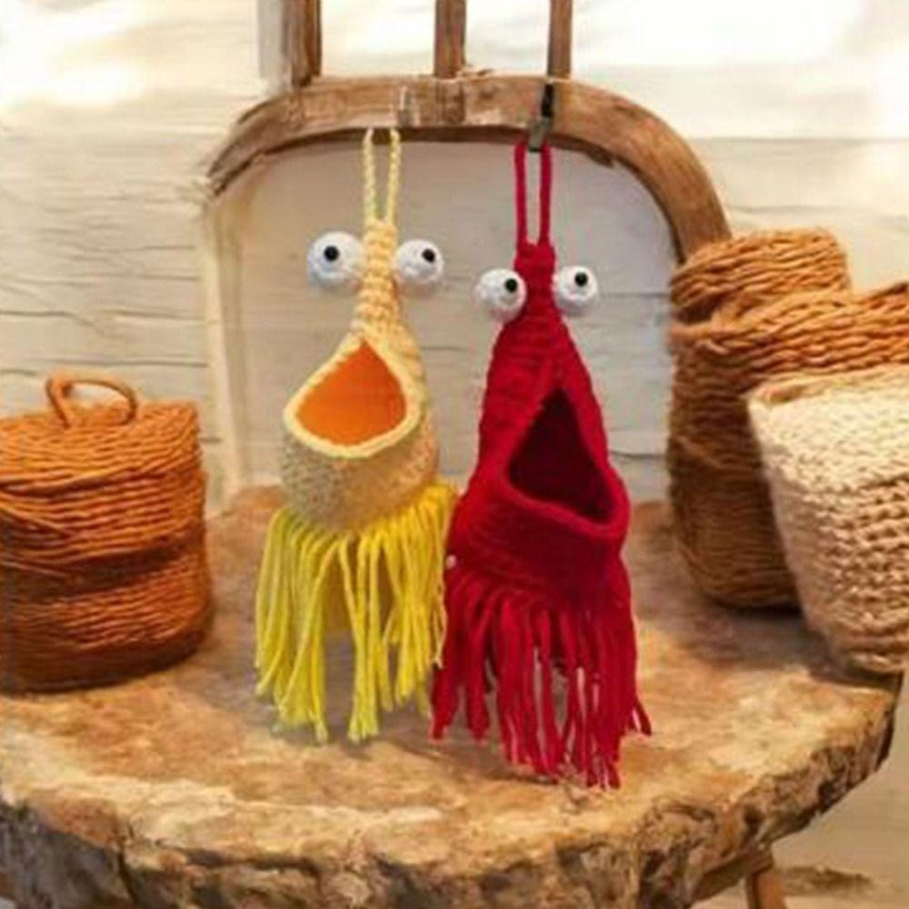 Крючковый подвесной кашпо в форме лобстера, хлопковое плетеное, экономичное решение для хранения, с кисточкой, ручная работа