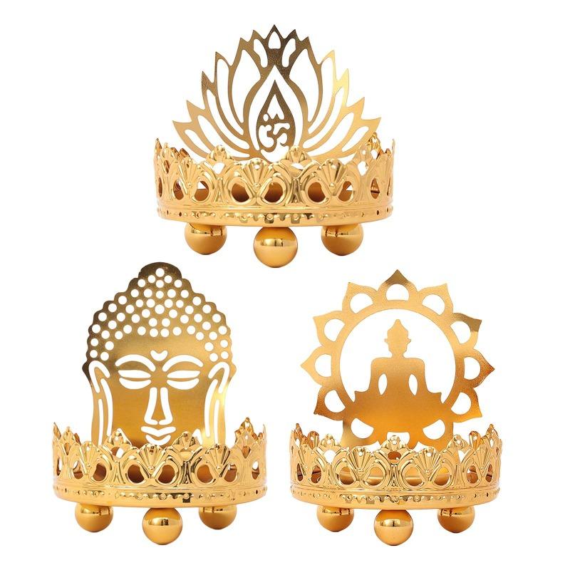 1 шт. ретро полый резной подсвечник для чайной свечи Будда гхи держатель лампы настольное украшение украшения буддийские принадлежности подарок