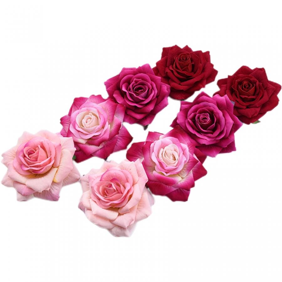 10PCS High Quality Artificial Flowers Scrapbooking Silk Roses Heads Diy Flowers Wreaths for Home Decoration Accessories Wedding