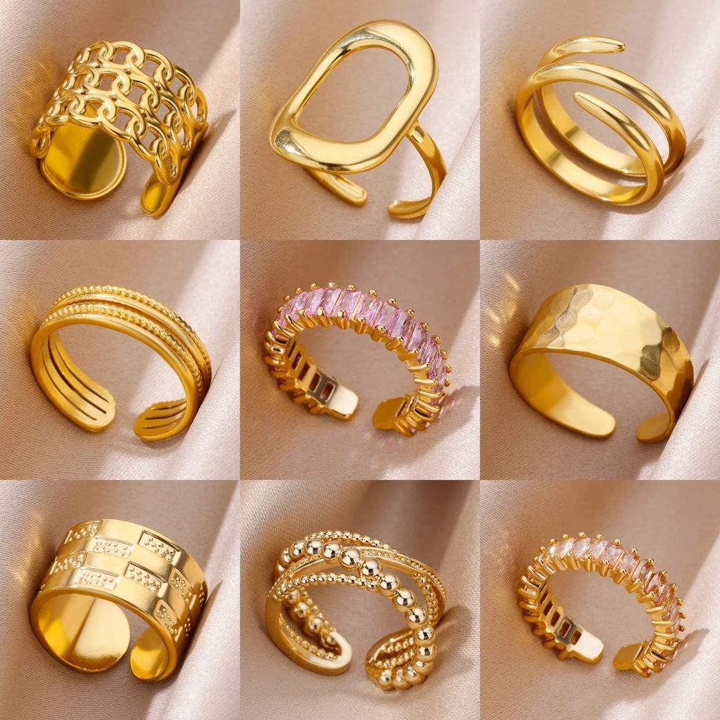 316L Stainless Steel Rings for Women Gold Never Fade Luxury Classic rings wedding couple rings Jewelry