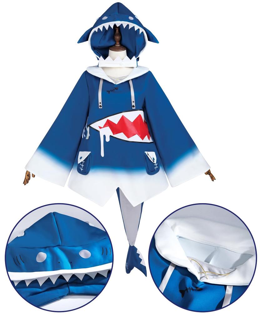 VTuber Cosplay Gawr Gura Cosplay Costume VTuber Cosplay Shark Cosplay Costume Gawr Gura Virtual YouTuber VTuber Cosplay Flat Shark Hololive [NOKIJP]