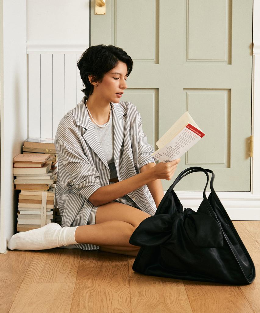Roroanco Ribbon Shopper / Black